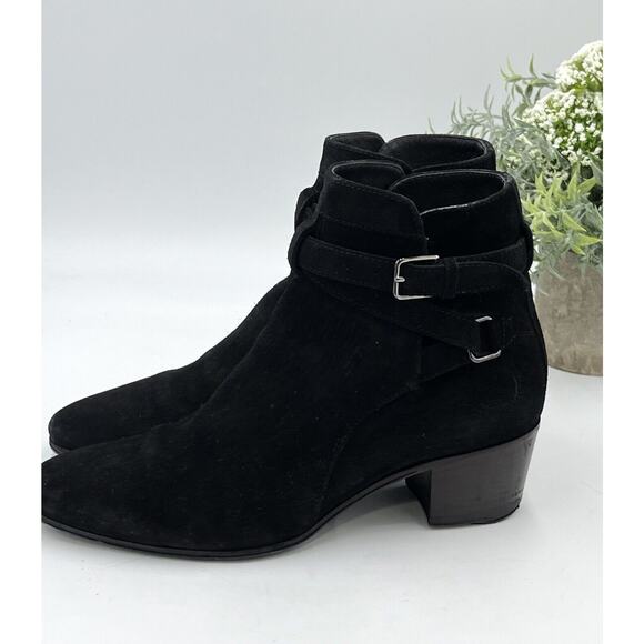 Saint Laurent Blake Jodhpur Womens Black Suede Ankle Bootie Sz IT 36/ US 5.5 - Picture 2 of 16